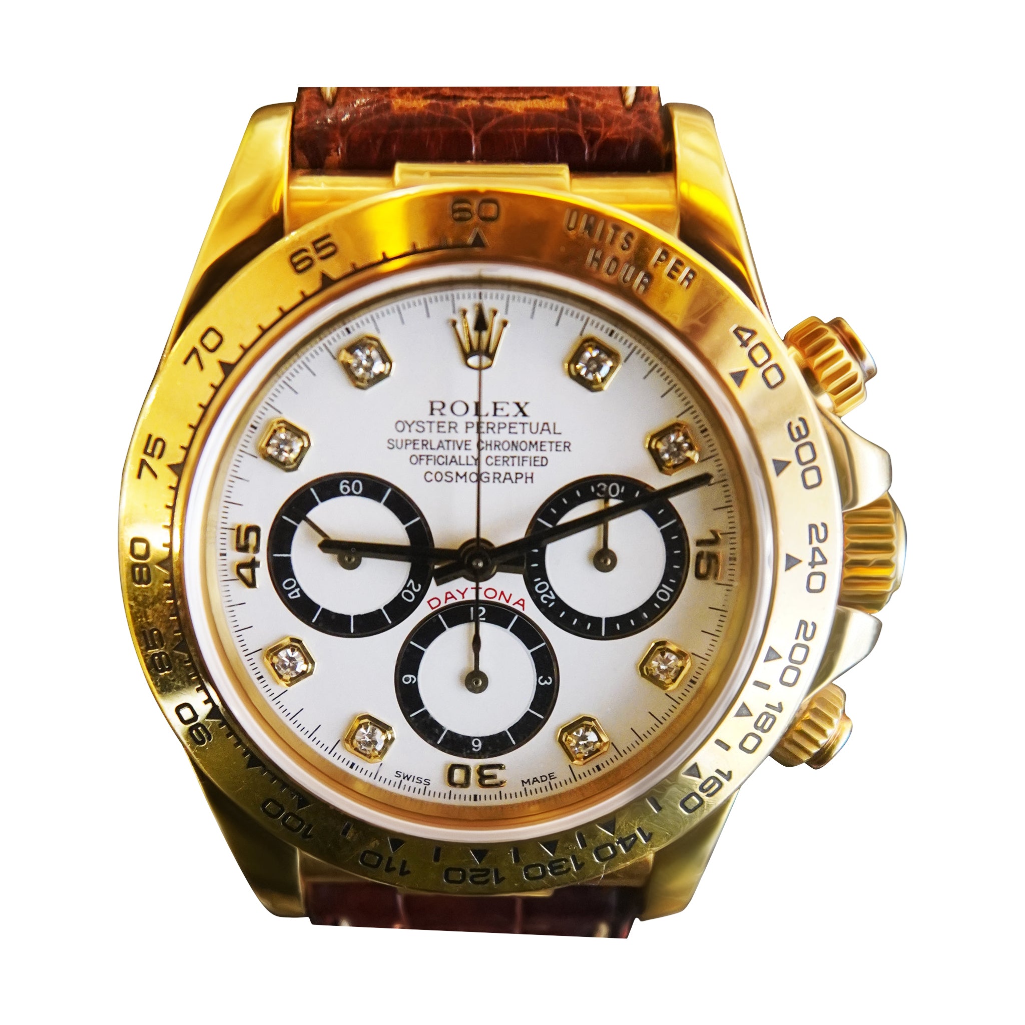 Rolex 16518 panda diamond dial inverted 9 zenith movement