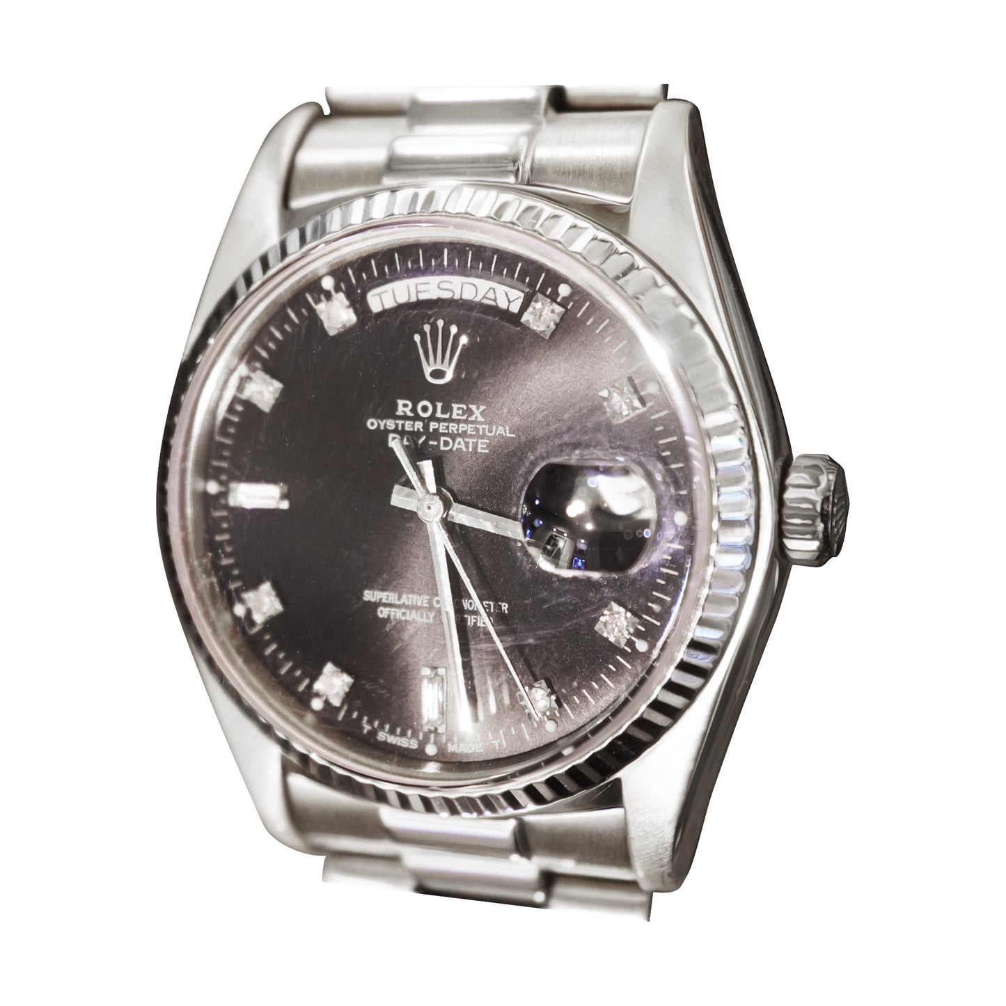 Rolex Daydate President 36mm Factory Black Diamond Dial 18038