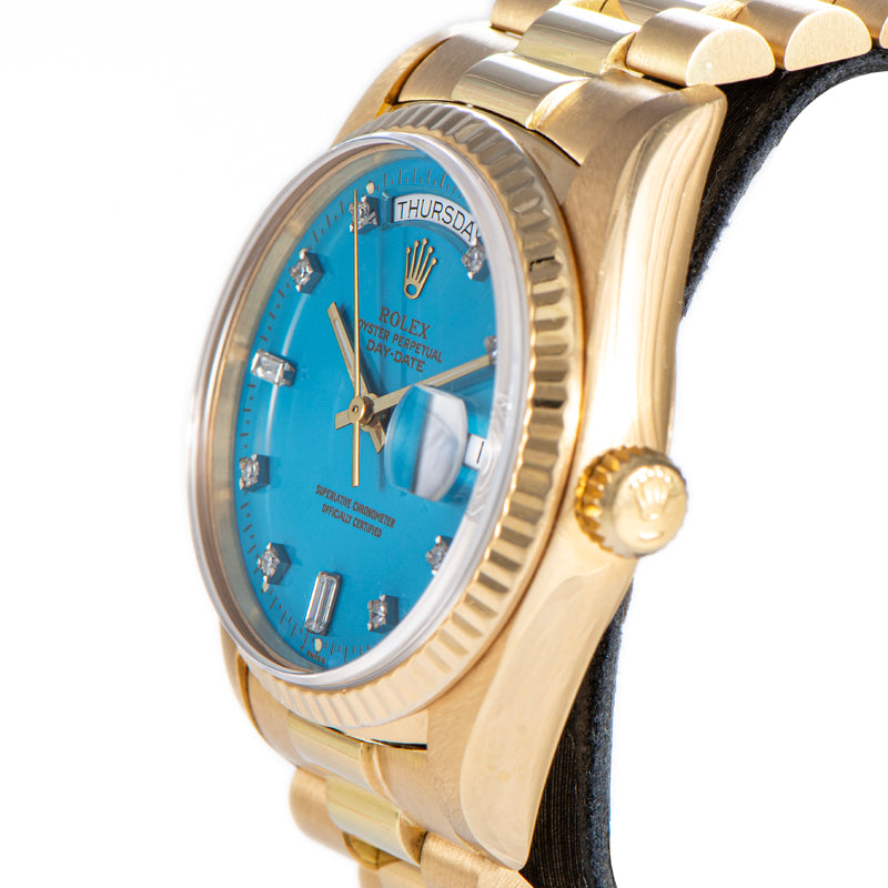 Rolex Day-Date Blue Stella Diamond Dial