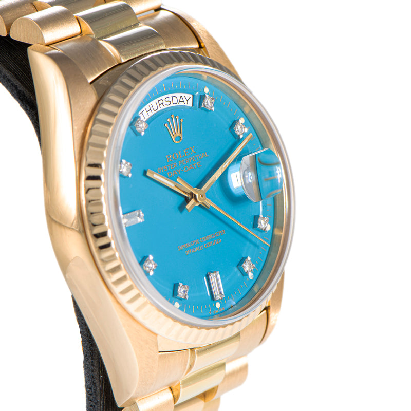 Rolex Day-Date Blue Stella Diamond Dial