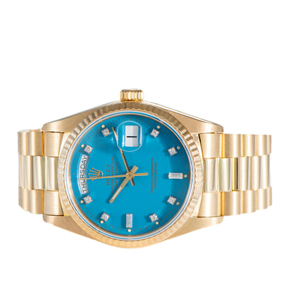 Rolex Day-Date Blue Stella Diamond Dial