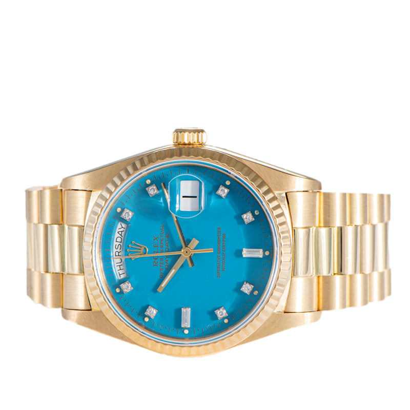 Rolex Day-Date Blue Stella Diamond Dial